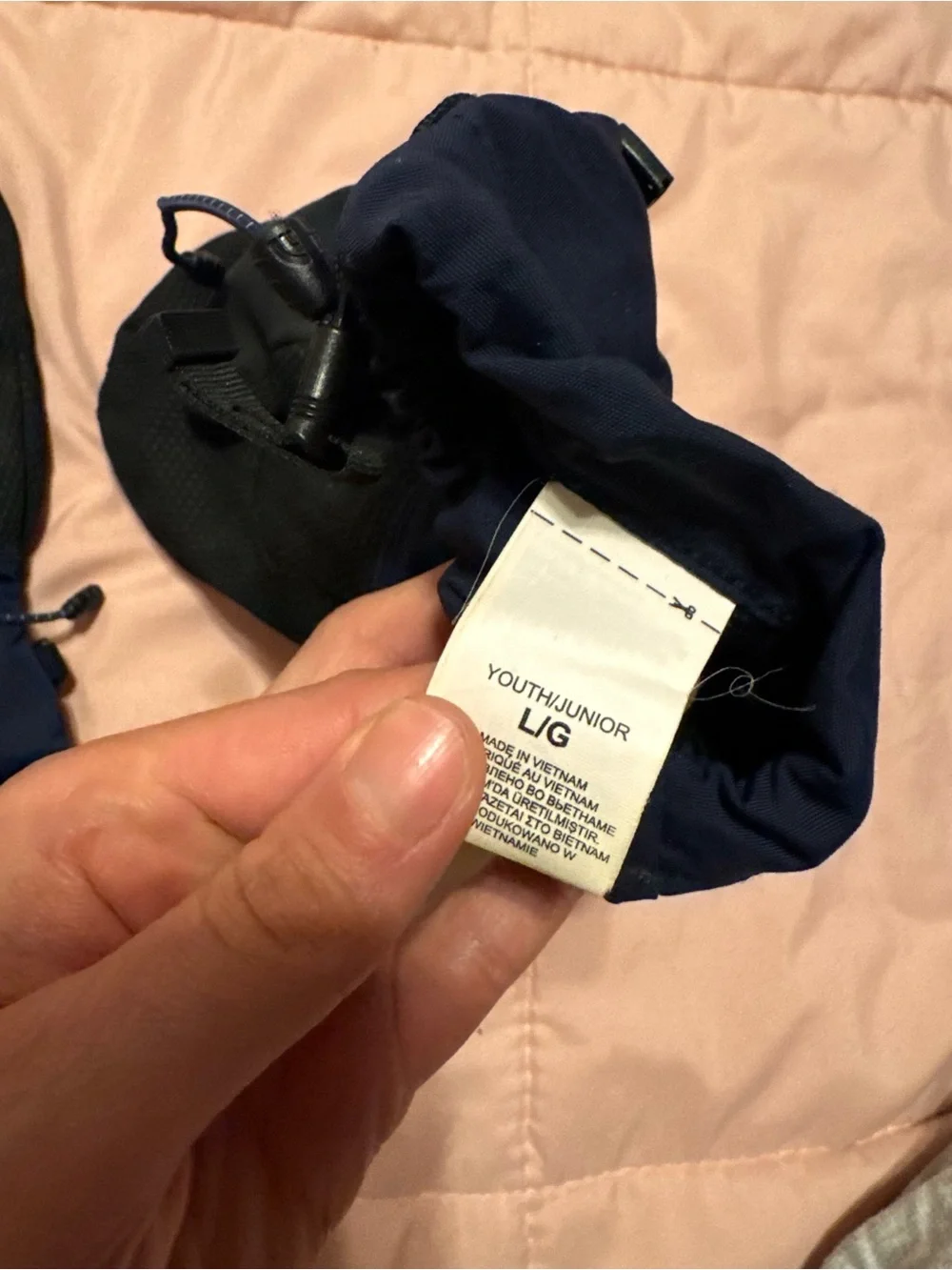 The North Face Navy and Black Insulated Mittens size large